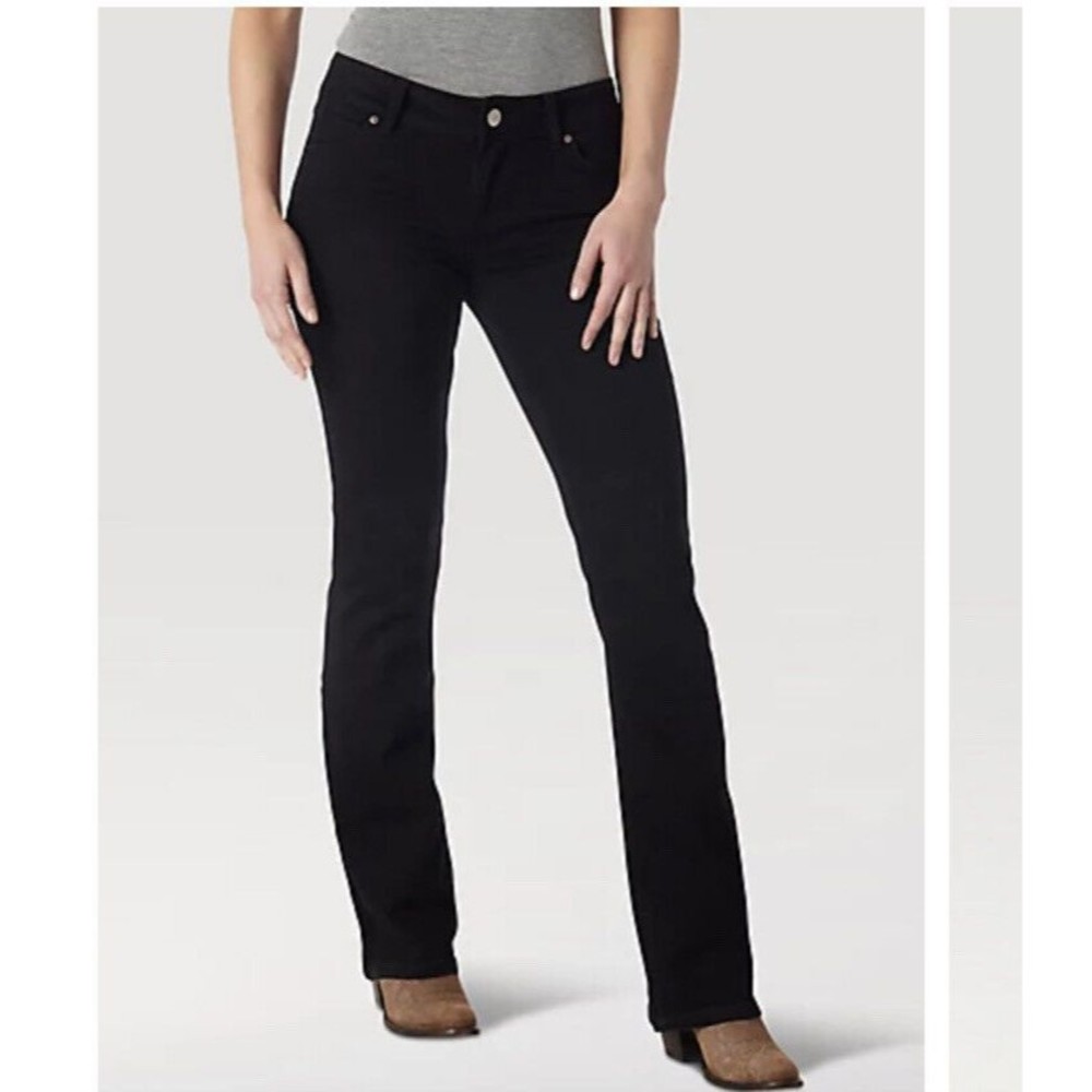 Wrangler Jeans‎ Women Size 7x30 Medium Wash Black Bootcut Denim 28x29